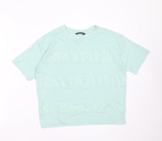 Womens UK Size 10 Marks and Spencer Green Basic T-Shirt