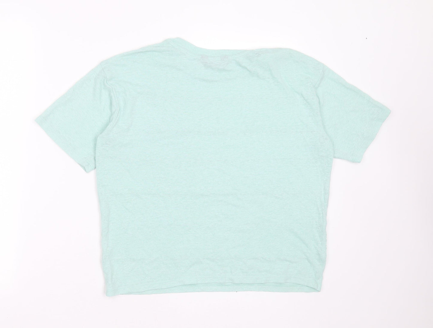 Womens UK Size 10 Marks and Spencer Green Basic T-Shirt
