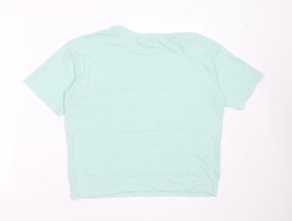 Womens UK Size 10 Marks and Spencer Green Basic T-Shirt