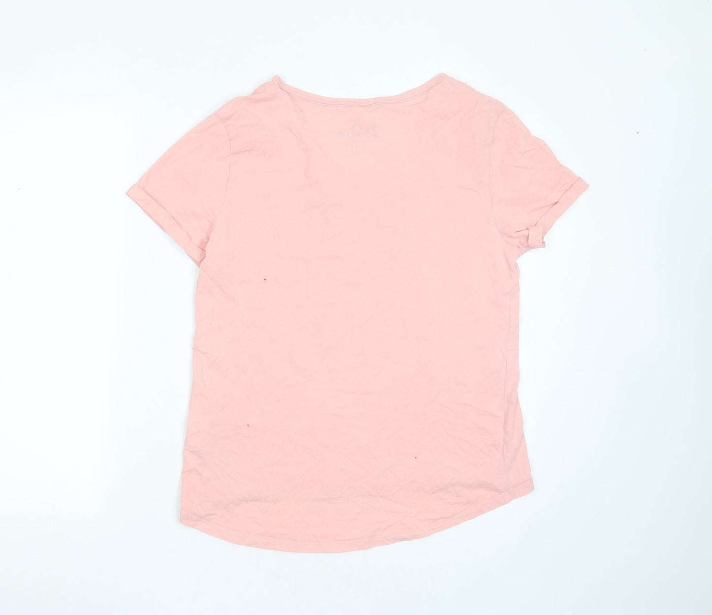 Debenhams Womens Pink Striped Cotton Top Pyjama Top Size 12   - Dreams Can Come True