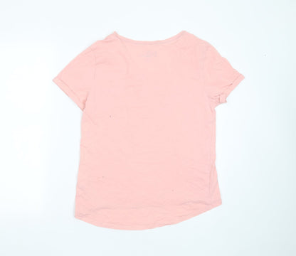 Debenhams Womens Pink Striped Cotton Top Pyjama Top Size 12   - Dreams Can Come True