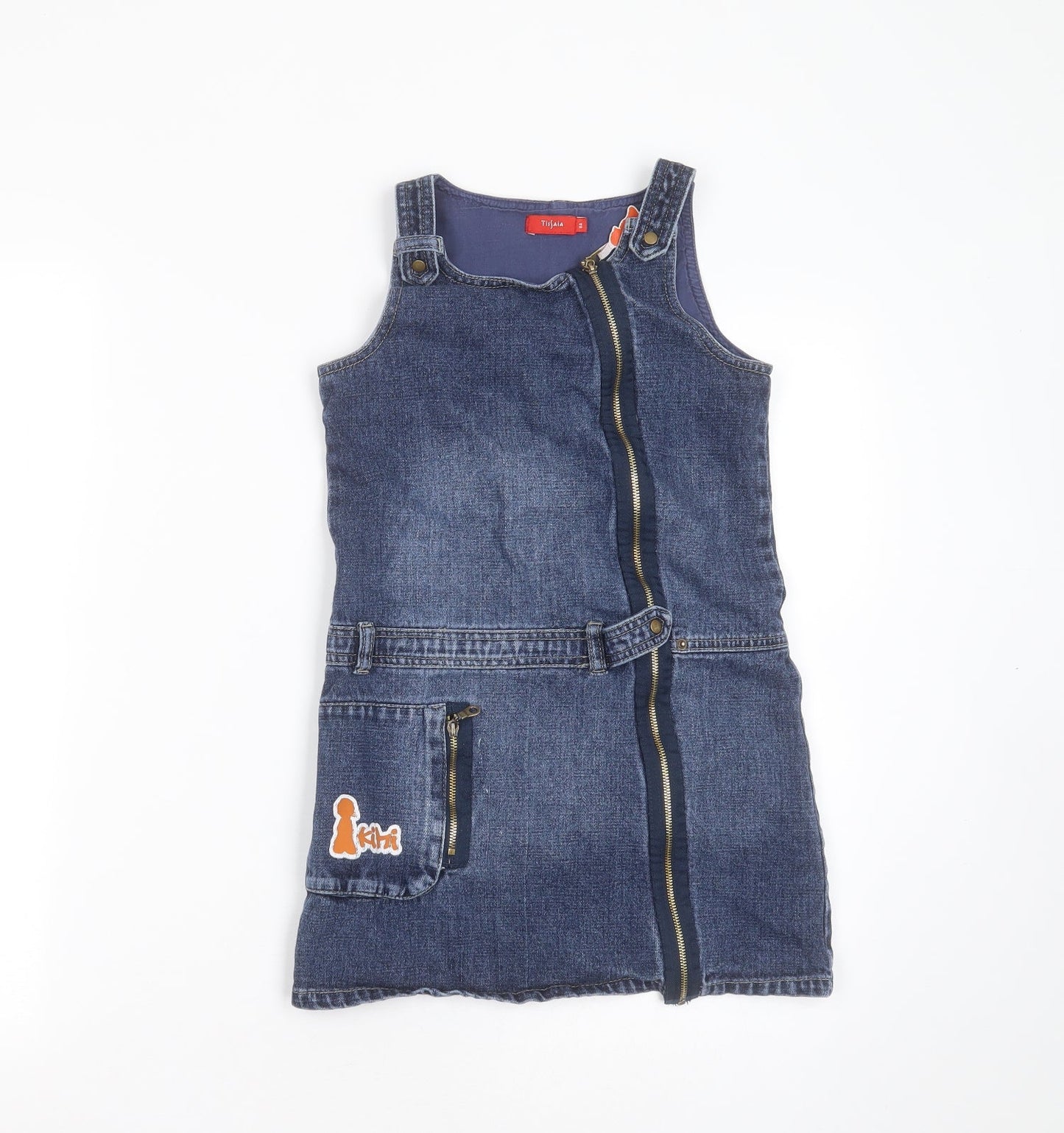 TISSAIA Girls Blue  Cotton Shift  Size 8 Years  Round Neck