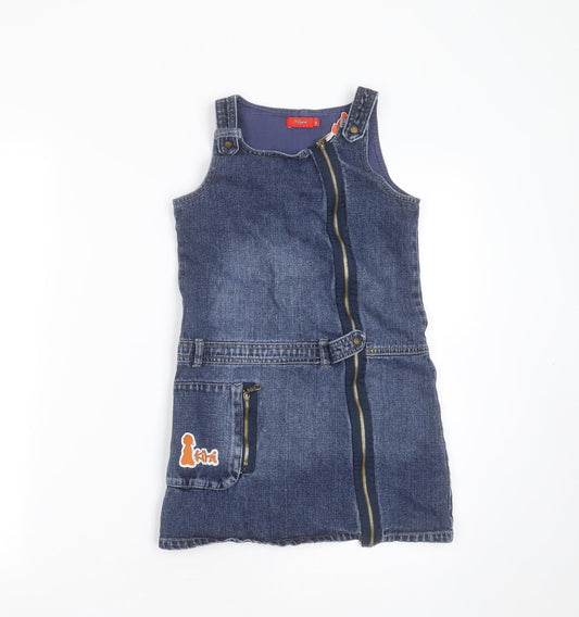 TISSAIA Girls Blue  Cotton Shift  Size 8 Years  Round Neck