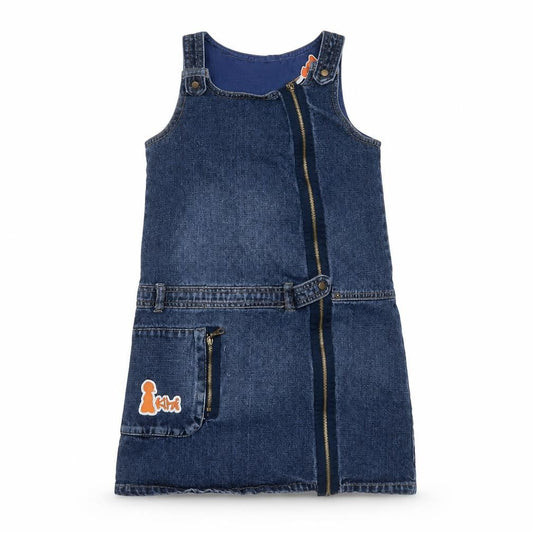 TISSAIA Girls Blue  Cotton Shift  Size 8 Years  Round Neck
