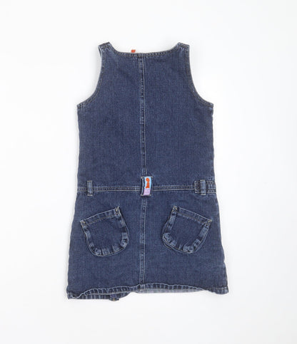 TISSAIA Girls Blue  Cotton Shift  Size 8 Years  Round Neck