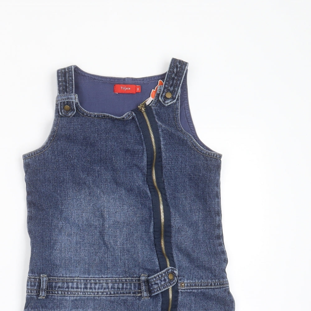 TISSAIA Girls Blue  Cotton Shift  Size 8 Years  Round Neck