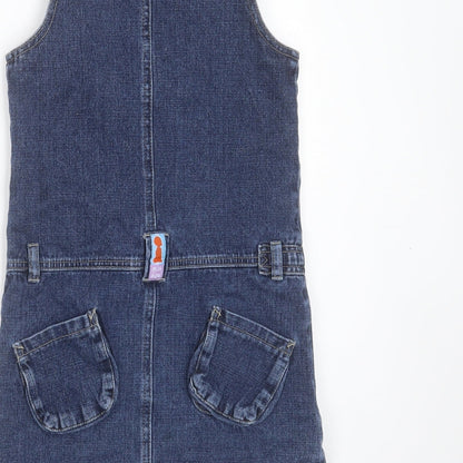 TISSAIA Girls Blue  Cotton Shift  Size 8 Years  Round Neck