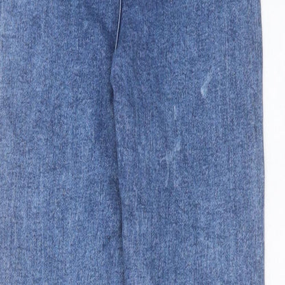PRETTYLITTLETHING Womens Blue  Cotton Skinny Jeans Size 6 L29 in Extra-Slim Zip