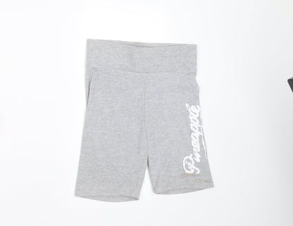 Pineapple dance studios Womens Grey  Polyester Biker Shorts Size XS L7 in Extra-Slim