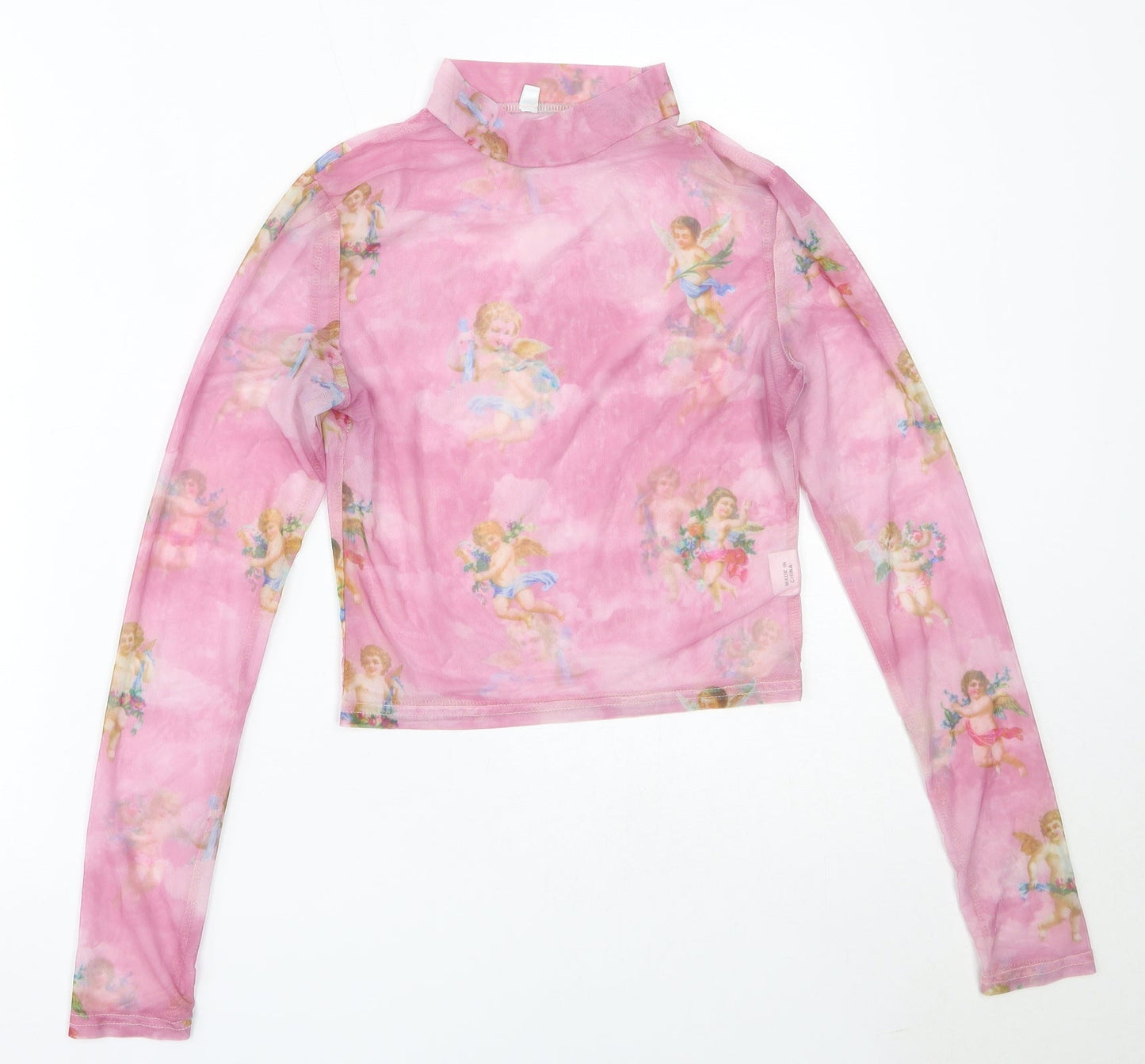 Womens UK Size M Preworn Pink Basic Blouse