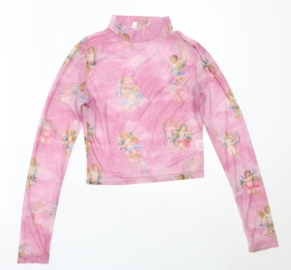 Womens UK Size M Preworn Pink Basic Blouse