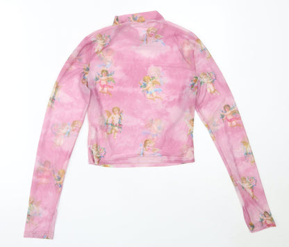 Womens UK Size M Preworn Pink Basic Blouse
