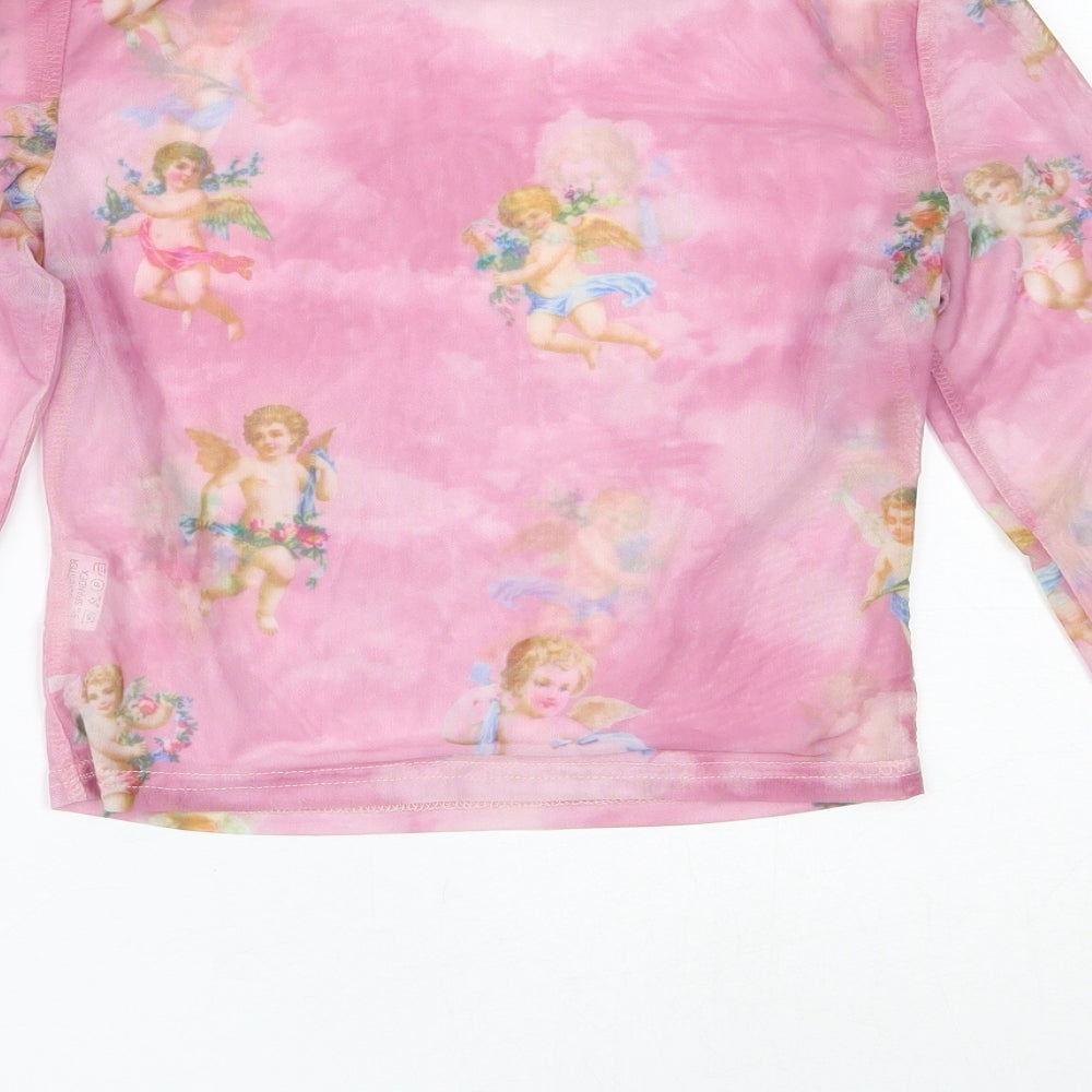 Womens UK Size M Preworn Pink Basic Blouse