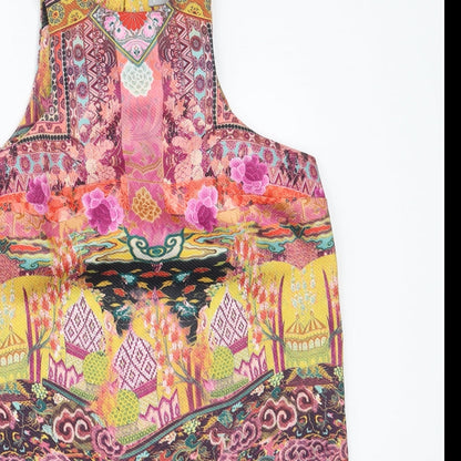 Preworn Womens Pink Geometric Polyester Shift  Size M  Round Neck