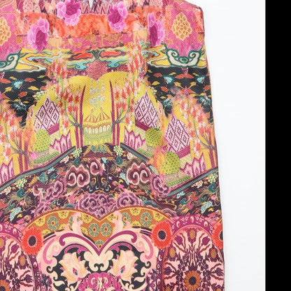 Preworn Womens Pink Geometric Polyester Shift  Size M  Round Neck