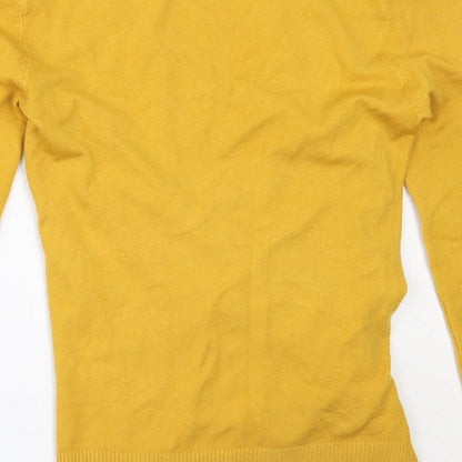 B.L Fashion Womens Yellow V-Neck  Modal Pullover Jumper Size S