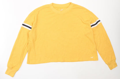 Hollister Womens Yellow  Polyester Pullover Sweatshirt Size XS