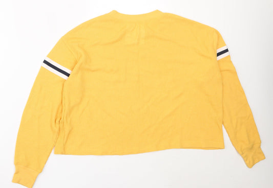 Hollister Womens Yellow  Polyester Pullover Sweatshirt Size XS