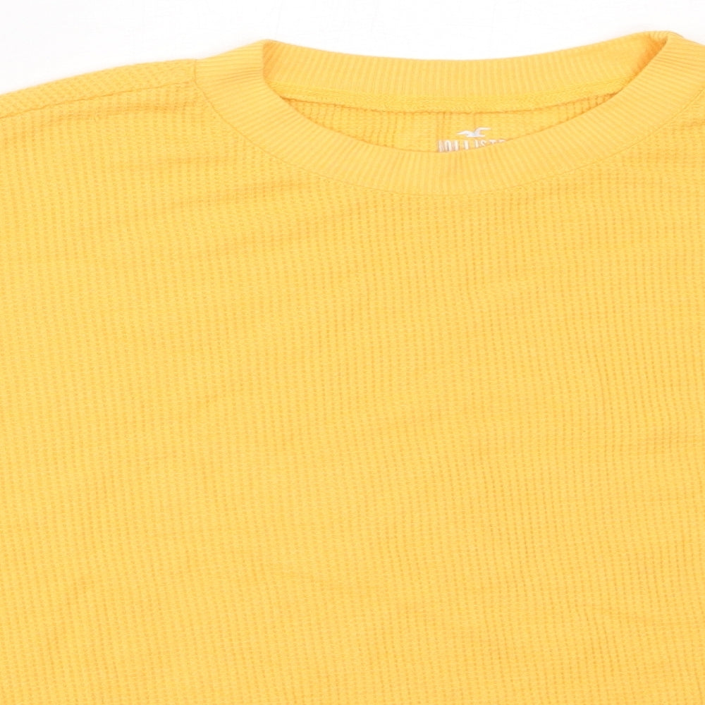 Hollister Womens Yellow  Polyester Pullover Sweatshirt Size XS