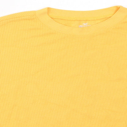 Hollister Womens Yellow  Polyester Pullover Sweatshirt Size XS