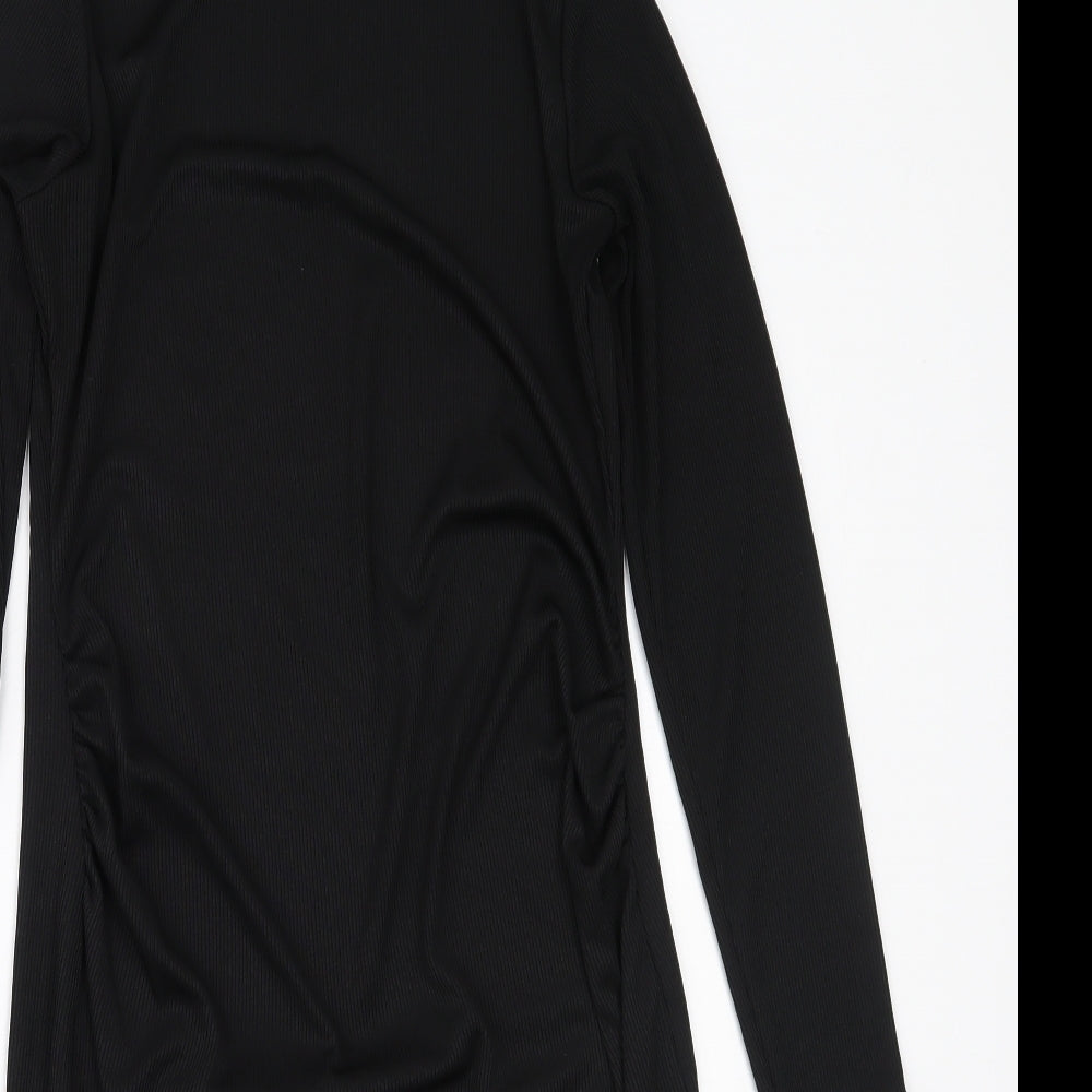 Boohoo Womens Black  Polyester Bodycon  Size 12  Round Neck