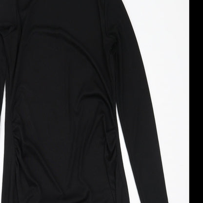 Boohoo Womens Black  Polyester Bodycon  Size 12  Round Neck