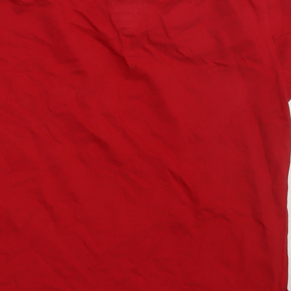 Preworn Boys Red  Coir Basic T-Shirt Size 7 Years Crew Neck Pullover - my dad my hero