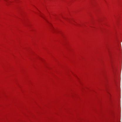 Preworn Boys Red  Coir Basic T-Shirt Size 7 Years Crew Neck Pullover - my dad my hero