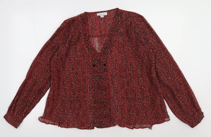 Womens UK Size 8 Topshop Red Basic Blouse