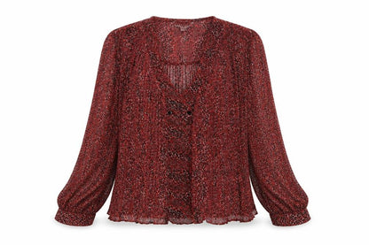 Womens UK Size 8 Topshop Red Basic Blouse