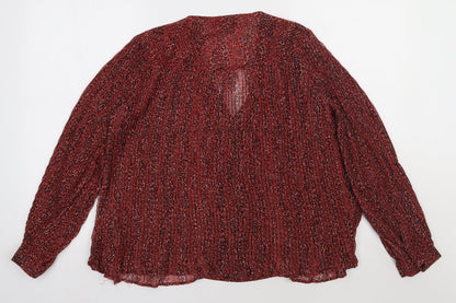 Womens UK Size 8 Topshop Red Basic Blouse