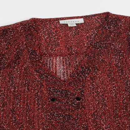 Womens UK Size 8 Topshop Red Basic Blouse
