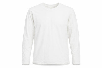 Front view of H&M men’s white cotton pullover sweatshirt, size S