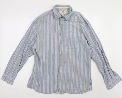 Mens UK Size L Debenhams Blue  Button-Up Long Sleeve Casual Shirt