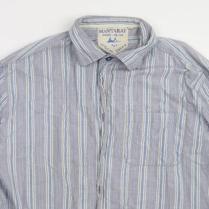 Mens UK Size L Debenhams Blue  Button-Up Long Sleeve Casual Shirt