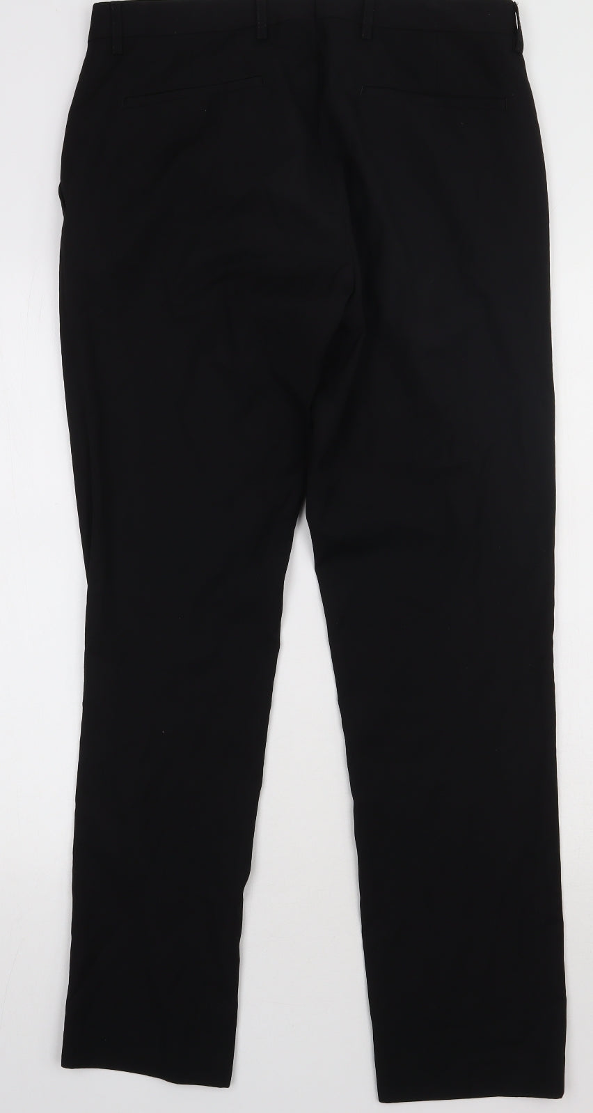 One Six Five Mens Black  Polyester Trousers  Size 32 L31 in Regular Button