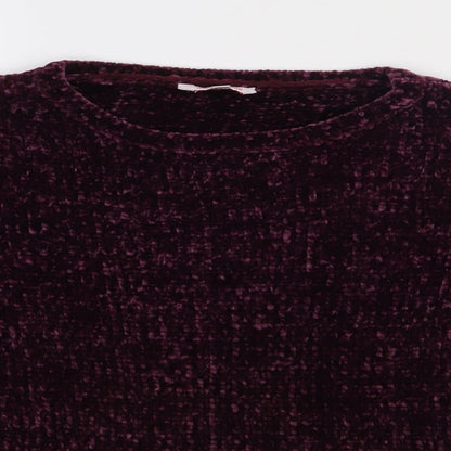 Close-up detail of miss evie girls’ purple polyester pullover sweatshirt, size 11-12, years pullover