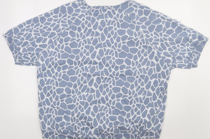 Obsession Womens Blue Animal Print Cotton  Sweatshirt Size XL  Pullover