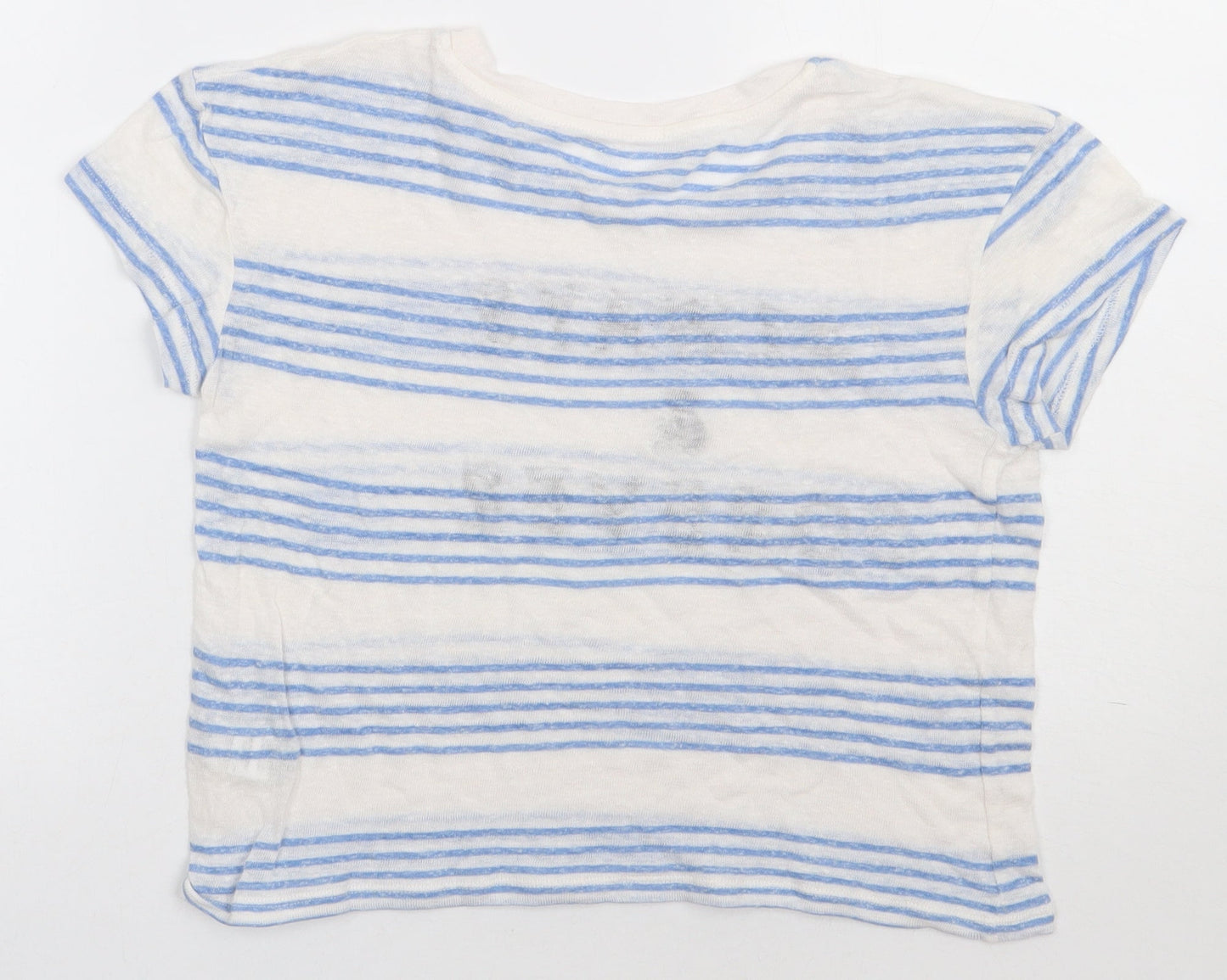Womens UK Size 8 Marks and Spencer Blue Cropped T-Shirt