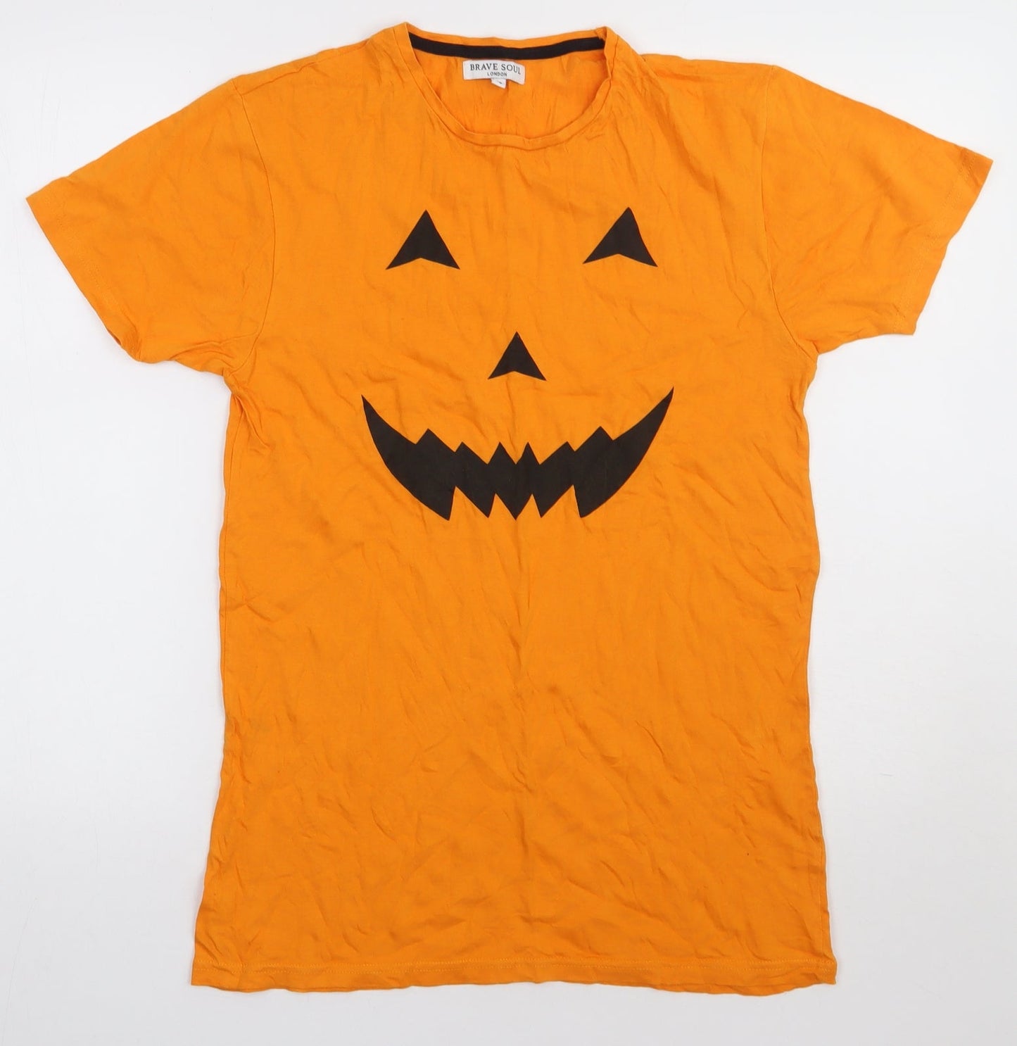 Womens UK Size XS Brave Soul Orange Basic T-Shirt