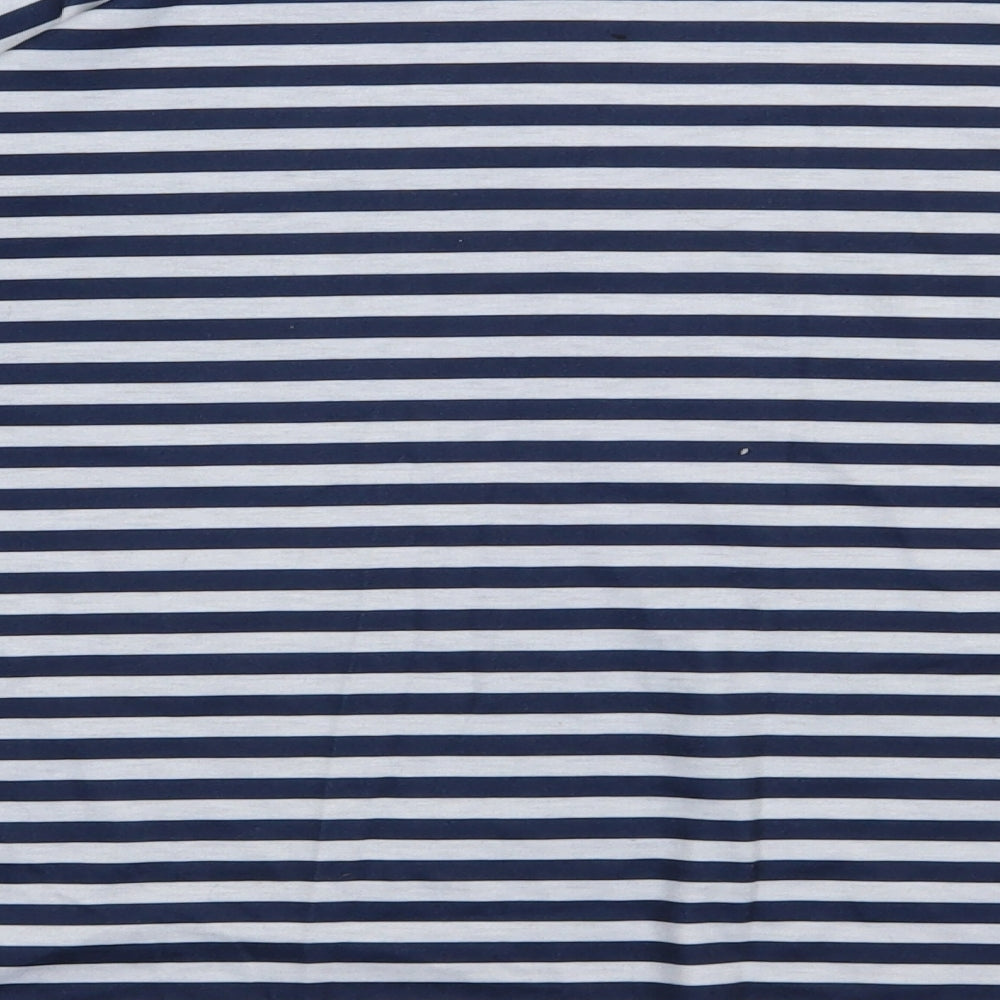 I SAW IT FIRST Womens Blue Striped Polyester Pullover Sweatshirt Size 8  Pullover