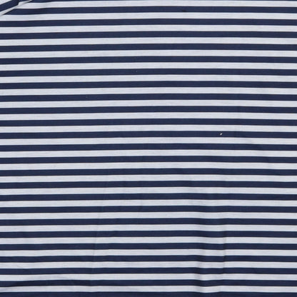 I SAW IT FIRST Womens Blue Striped Polyester Pullover Sweatshirt Size 8  Pullover