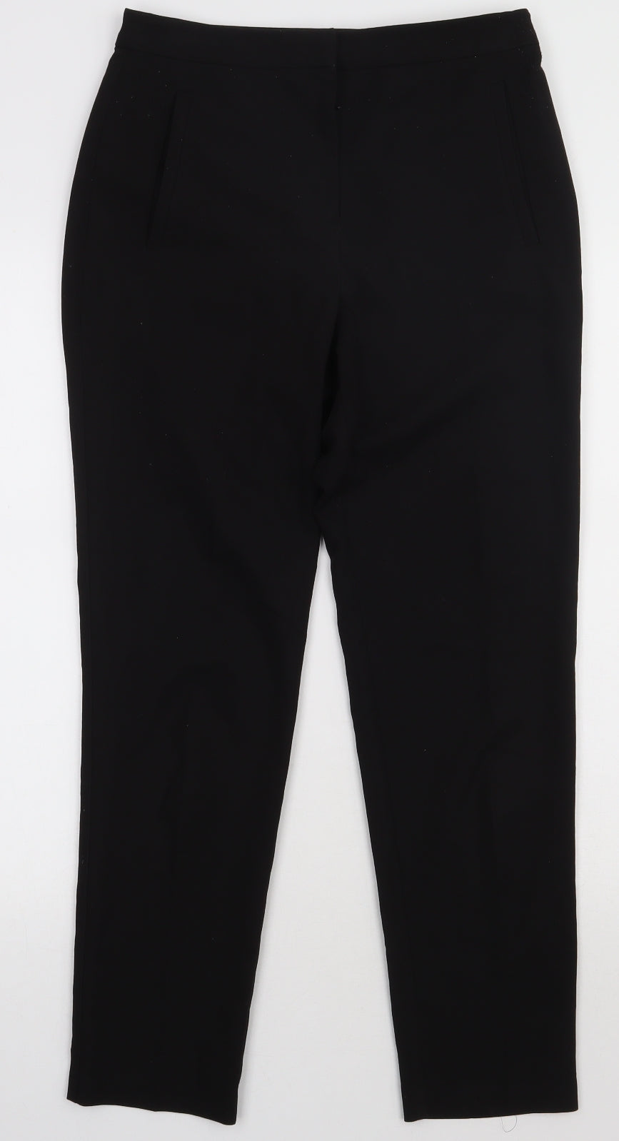 Topshop Womens Black  Polyester Trousers  Size 8 L30 in Regular Hook & Eye