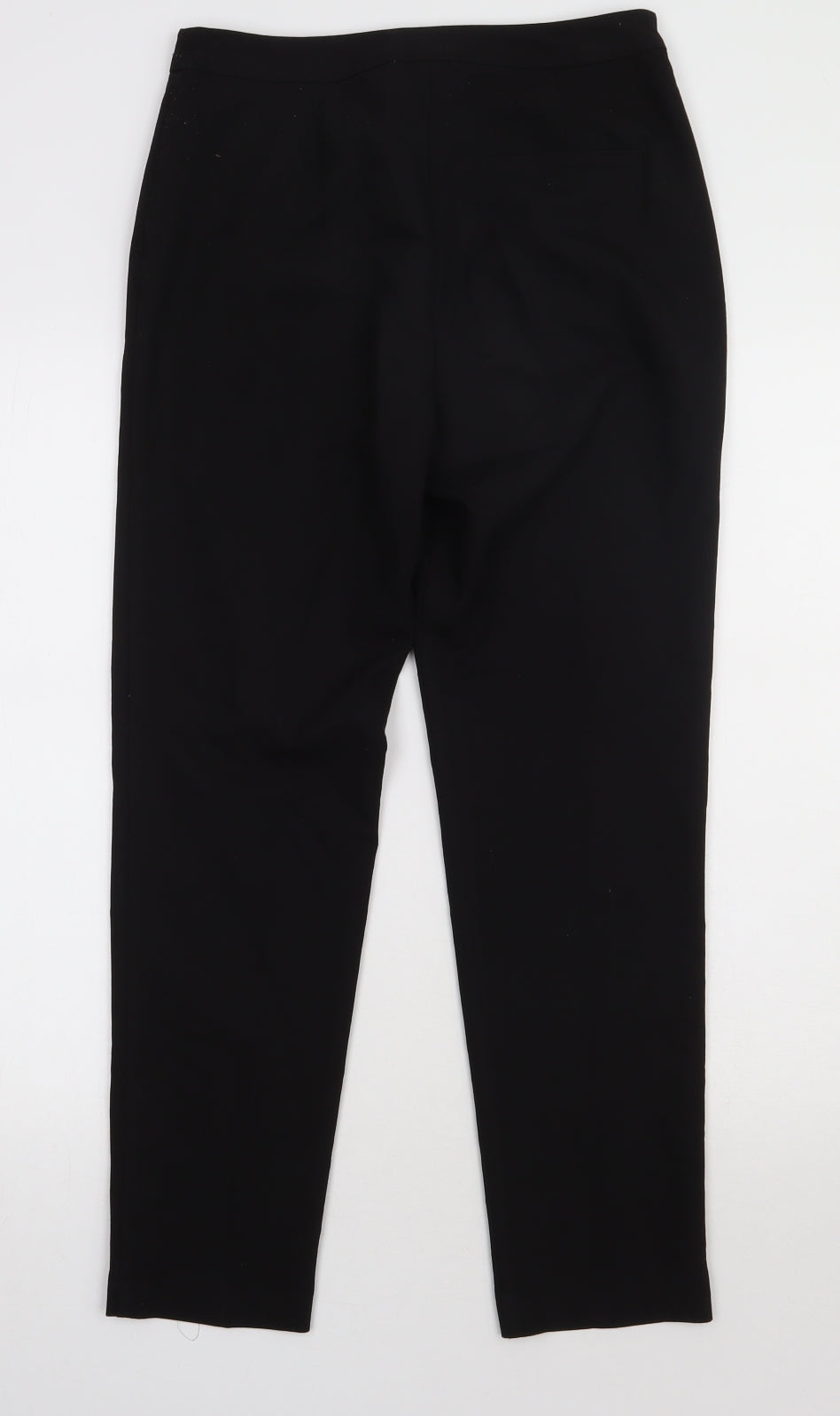 Topshop Womens Black  Polyester Trousers  Size 8 L30 in Regular Hook & Eye