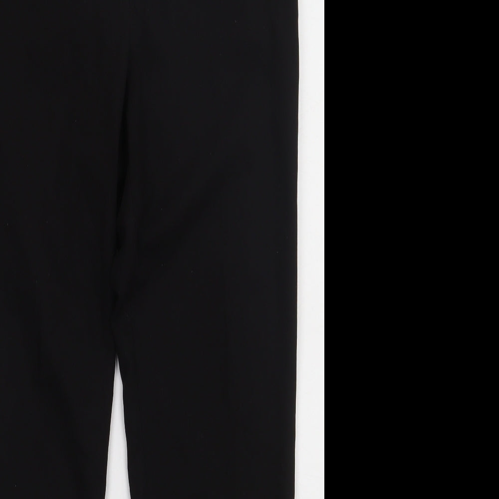 Topshop Womens Black  Polyester Trousers  Size 8 L30 in Regular Hook & Eye