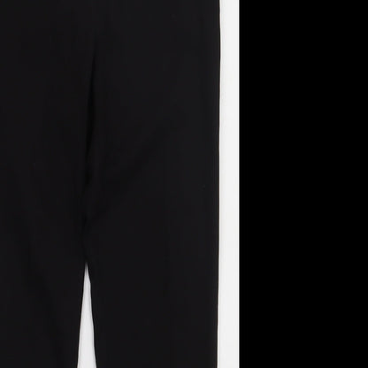Topshop Womens Black  Polyester Trousers  Size 8 L30 in Regular Hook & Eye