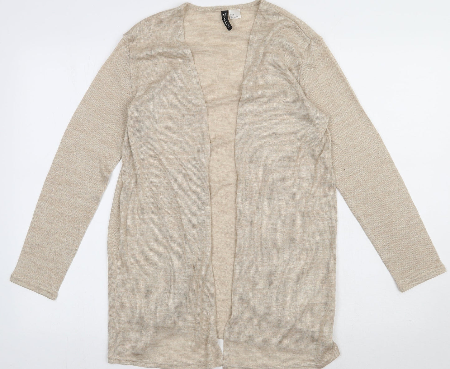 h7,m Womens Beige V-Neck  Polyester Cardigan Jumper Size S