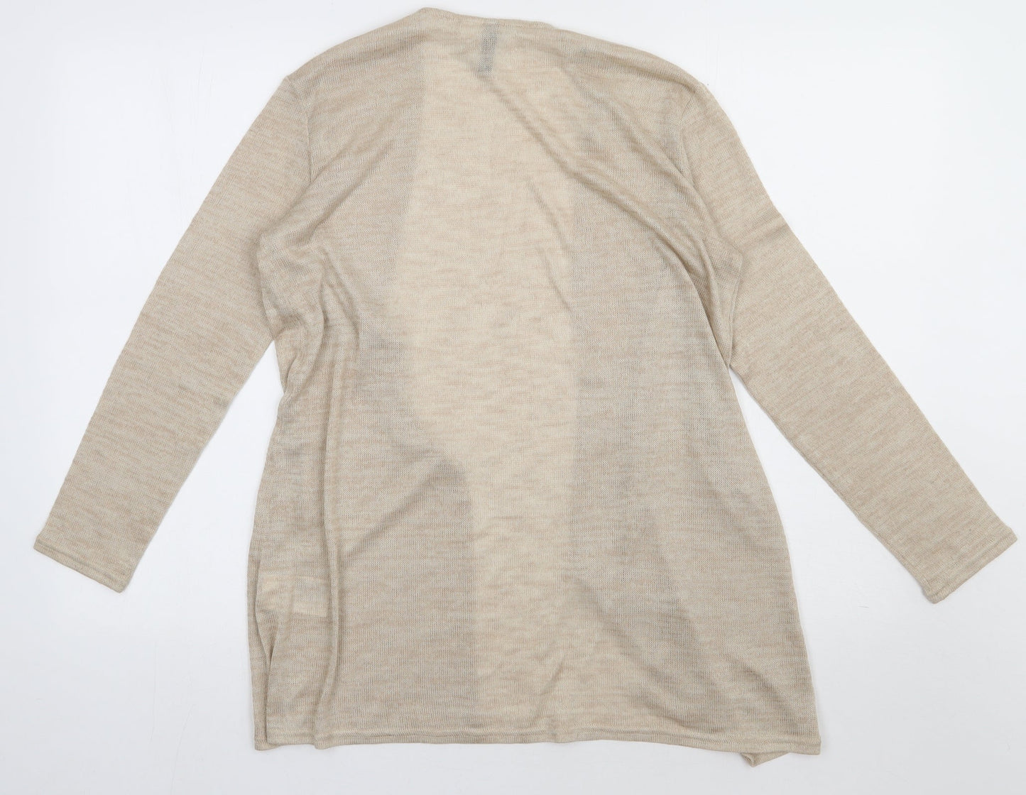 h7,m Womens Beige V-Neck  Polyester Cardigan Jumper Size S