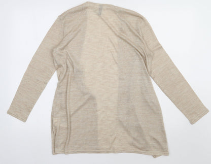h7,m Womens Beige V-Neck  Polyester Cardigan Jumper Size S