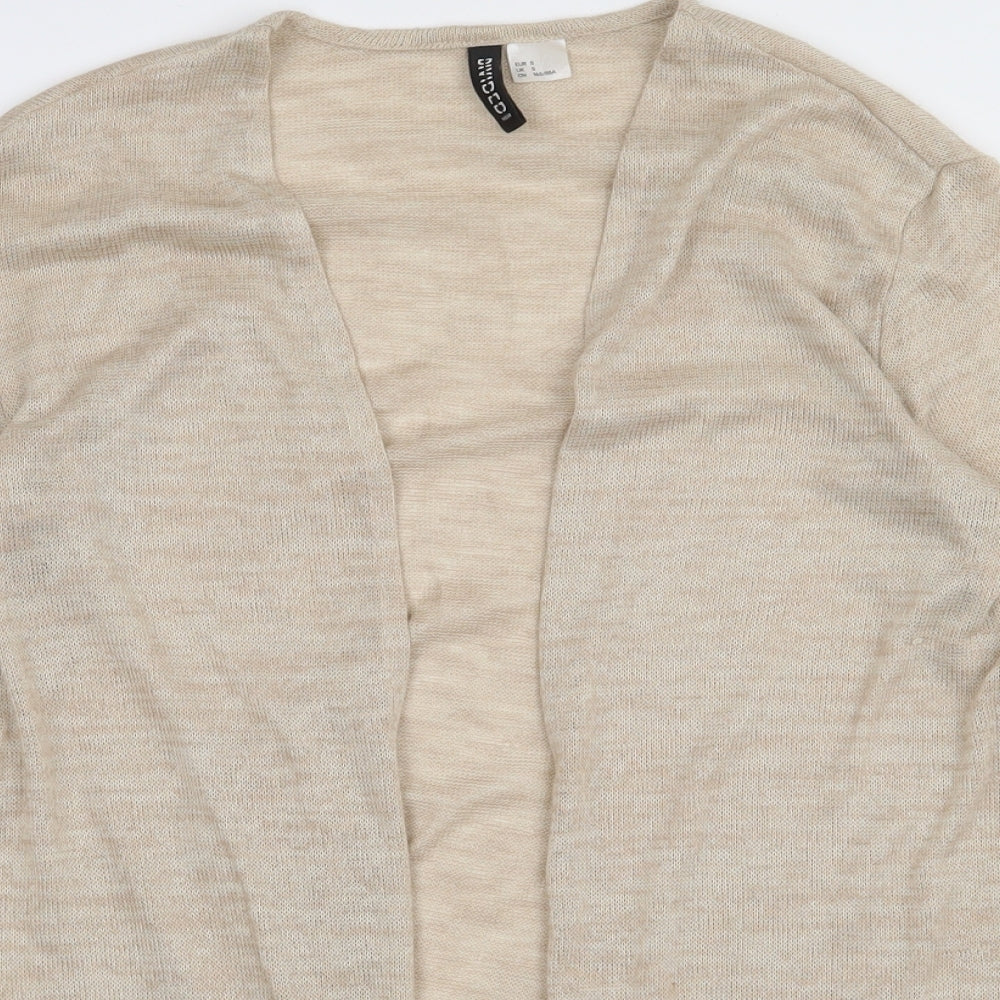 h7,m Womens Beige V-Neck  Polyester Cardigan Jumper Size S